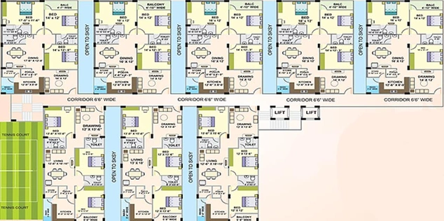 Floor Plan of YSK Akash Lake View in Miyapur, Hyderabad - Image 219253