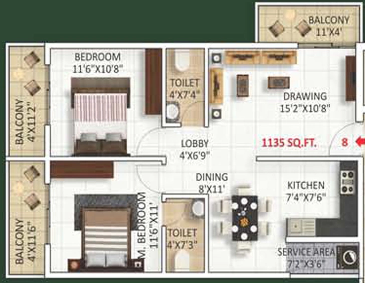 2 BHK Flat in Srivari Kutira in Whitefield, Bangalore - Image 831758