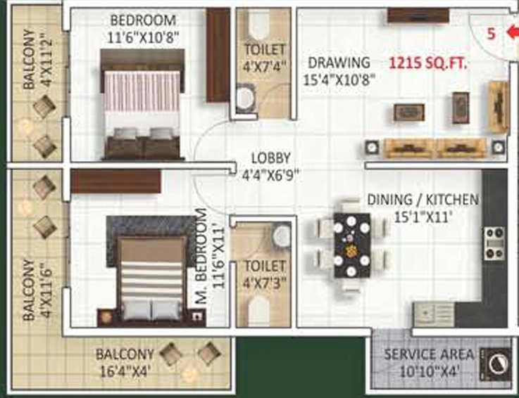 2 BHK Flat in Srivari Kutira in Whitefield, Bangalore - Image 831759