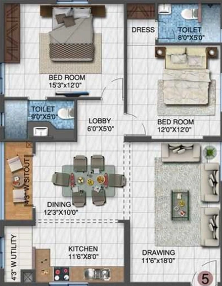 2 BHK Flat in NCL Sindhu in Kompally, Hyderabad - Image 831764