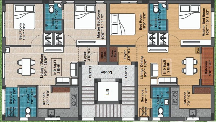 Floor Plan of Vedic Park Vista 2 in Sholinganallur, Chennai - Image 219358