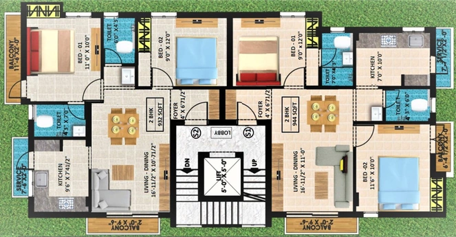 Floor Plan of Vedic Homes Sai Sarva in Sholinganallur, Chennai - Image 219391