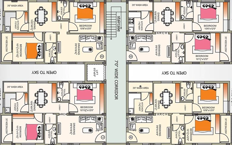 Floor Plan of Sai Balaji Residency in Patancheru, Hyderabad - Image 219399