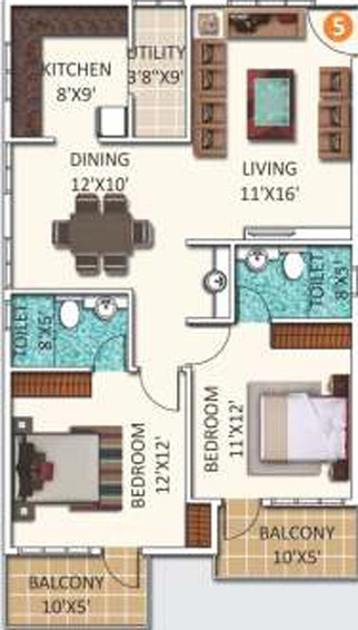 2 BHK Flat in SSVR Urban Flora in Whitefield, Bangalore - Image 831801