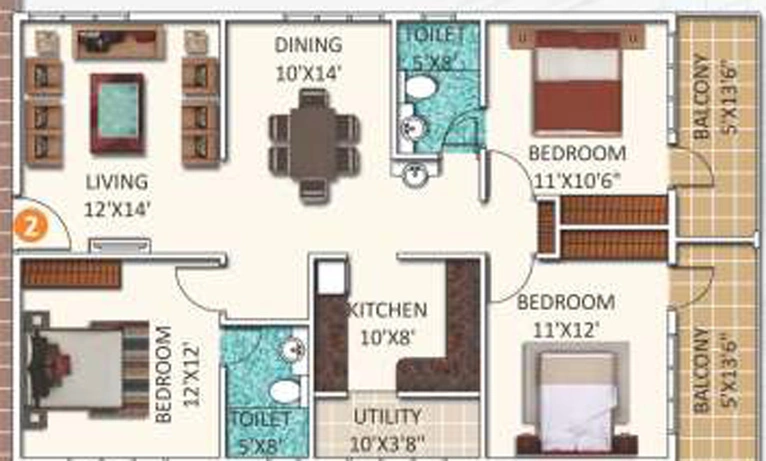 3 BHK Flat in SSVR Urban Flora in Whitefield, Bangalore - Image 831803