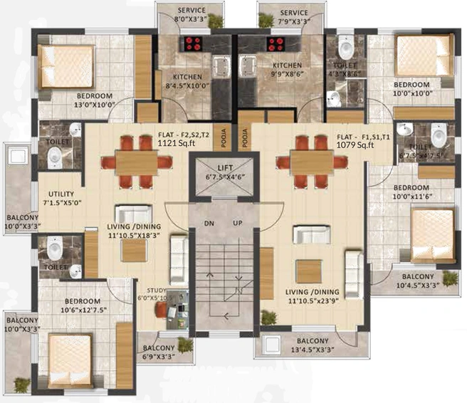 Floor Plan of Kriya Sri Nanda in Semmancheri, Chennai - Image 219501