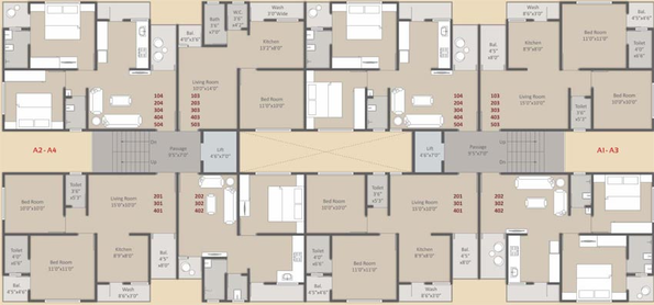 Floor Plan of Akshar Heights in Padra Road, Vadodara - Image 118936