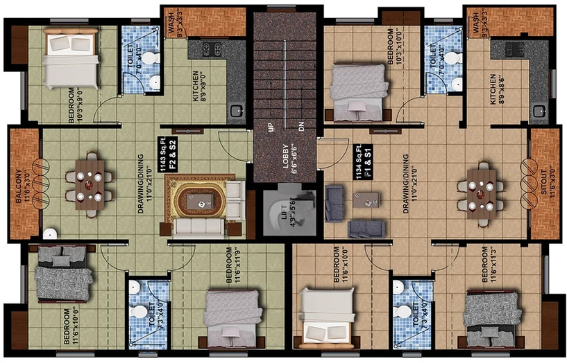 Floor Plan of Kriya Skanda in Mogappair, Chennai - Image 219555