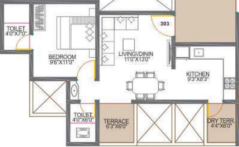 1 BHK Flat in City Sai Aura in Ravet, Pune - Image 764648