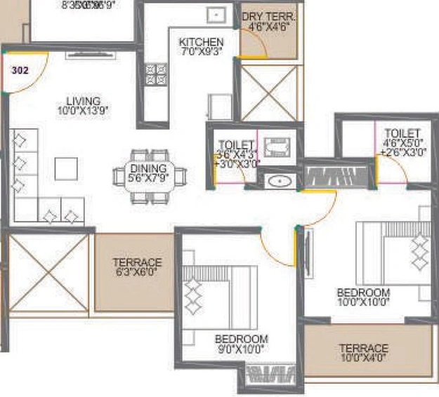 2 BHK Flat in City Sai Aura in Ravet, Pune - Image 764649