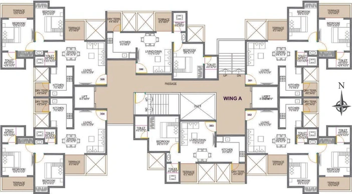 Floor Plan of City Sai Aura in Ravet, Pune - Image 118375