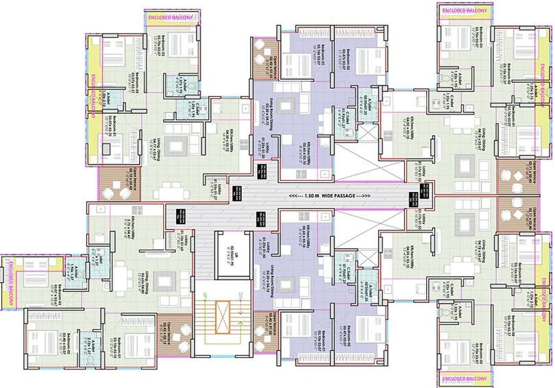 Floor Plan of Yogesh Gandharv Nagari A3 in Moshi, Pune - Image 219639