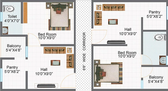 Floor Plan of Aur Urban Lake Front in Narsingi, Hyderabad - Image 219704