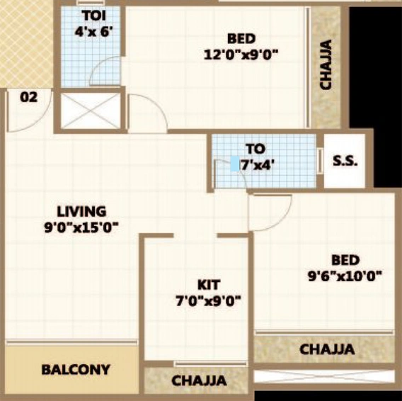 2 BHK Flat in Bhaveshwar Oasis in Ulwe, Navi Mumbai - Image 764711