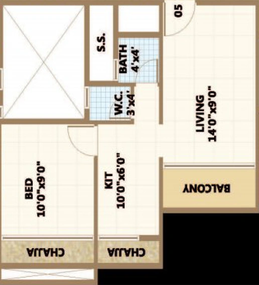 1 BHK Flat in Bhaveshwar Oasis in Ulwe, Navi Mumbai - Image 764710