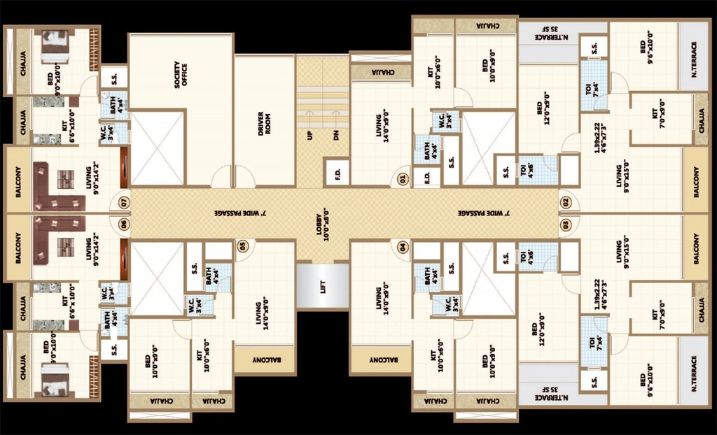 Floor Plan of Bhaveshwar Oasis in Ulwe, Navi Mumbai - Image 118382
