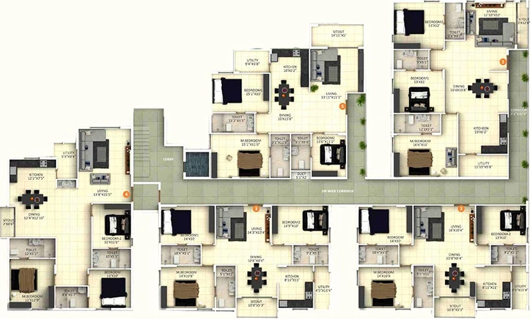 Floor Plan of Goldfish Vaaha in Gachibowli, Hyderabad - Image 219698