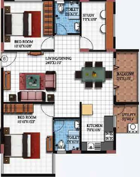 2 BHK Flat in Vishnu Parimala SunRidge in Whitefield, Bangalore - Image 831917