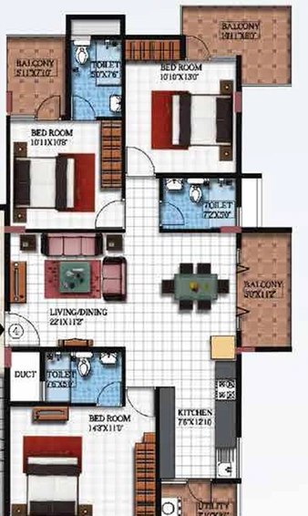 3 BHK Flat in Vishnu Parimala SunRidge in Whitefield, Bangalore - Image 831918