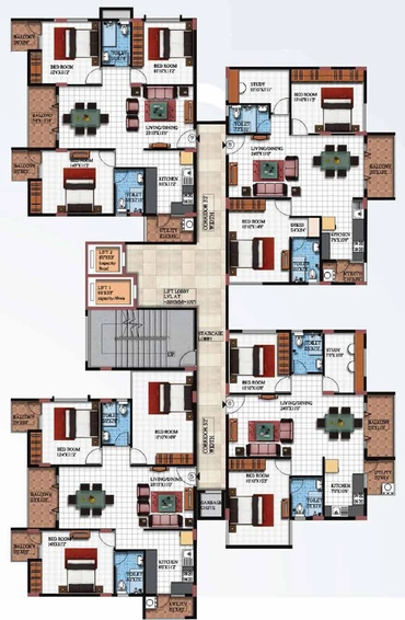 Floor Plan of Vishnu Parimala SunRidge in Whitefield, Bangalore - Image 219709