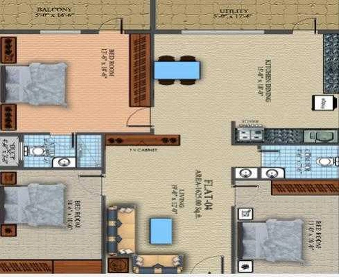 3 BHK Flat in VSV White Orchids in Whitefield, Bangalore - Image 831952