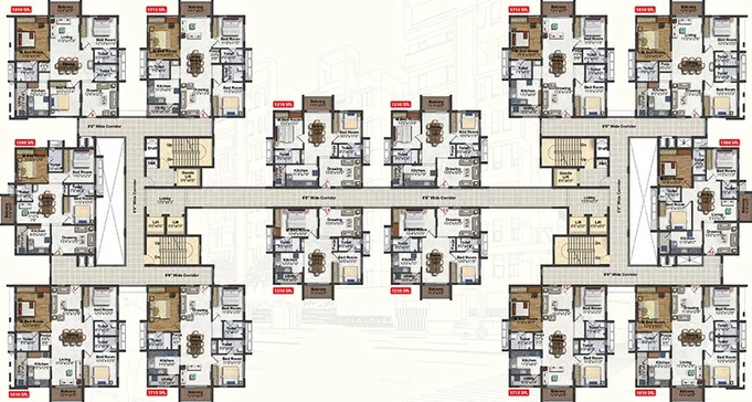 Floor Plan of Muppa Akshaja Insignia in Narsingi, Hyderabad - Image 219861