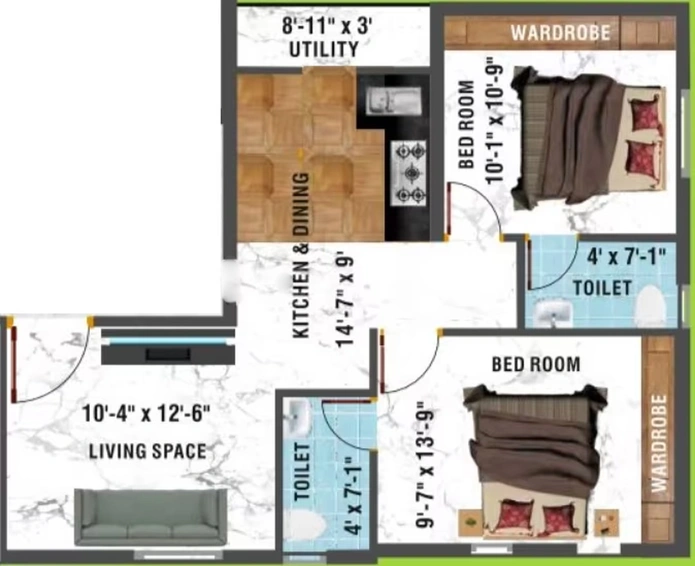 2 BHK Flat in Arusham Uroda 51 in Sholinganallur, Chennai - Image 831969