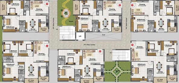 Floor Plan of Fortune Sree Nilayam in Narsingi, Hyderabad - Image 219900