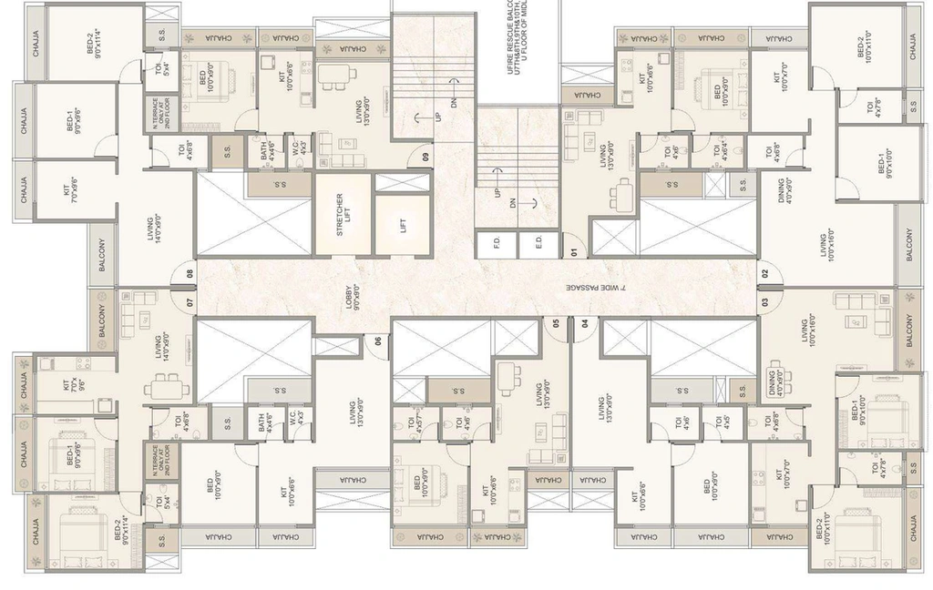 Floor Plan of Bhaveshwar Valencia in Ulwe, Navi Mumbai - Image 120069