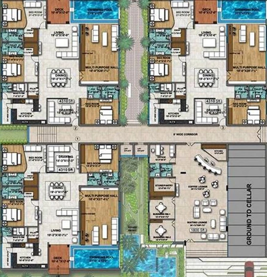 Floor Plan of Namitha Isle in Banjara Hills, Hyderabad - Image 219971
