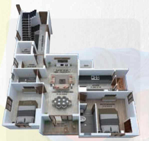 2 BHK Flat in Sai Anandha in Sholinganallur, Chennai - Image 832003