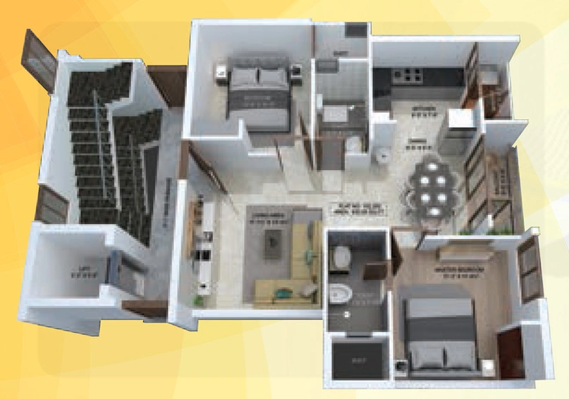 2 BHK Flat in Sai Anandha in Sholinganallur, Chennai - Image 832001