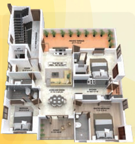 3 BHK Flat in Sai Anandha in Sholinganallur, Chennai - Image 832005