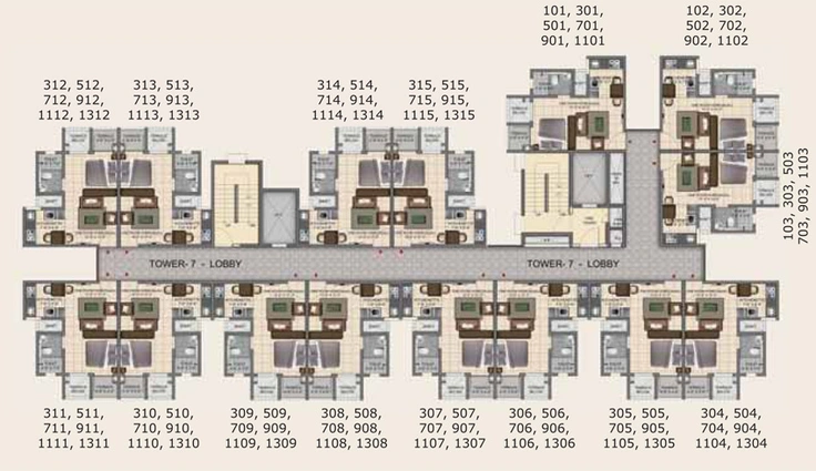 Floor Plan of Provident Capella 2 in Whitefield, Bangalore - Image 220034