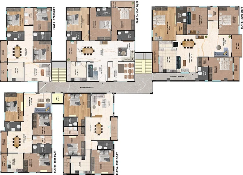 Floor Plan of Safah Eminence in Banjara Hills, Hyderabad - Image 220042