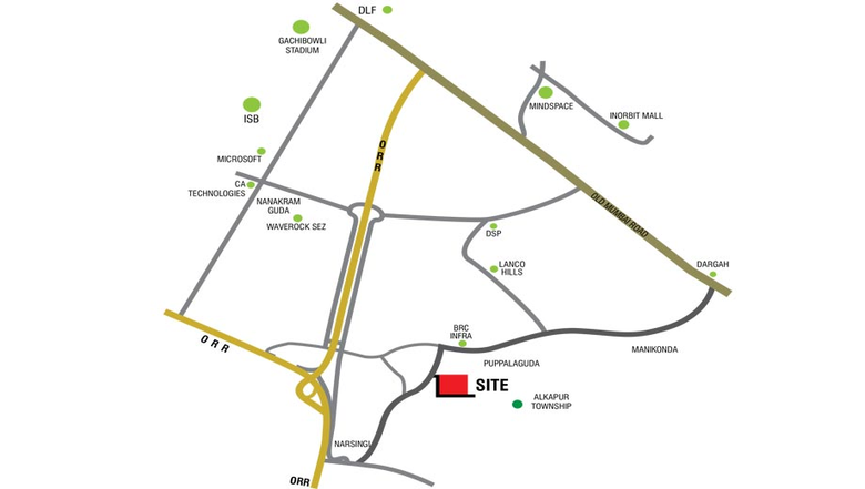 Location of Sahiti Kanva Kuteer in Manikonda, Hyderabad - Image 220067