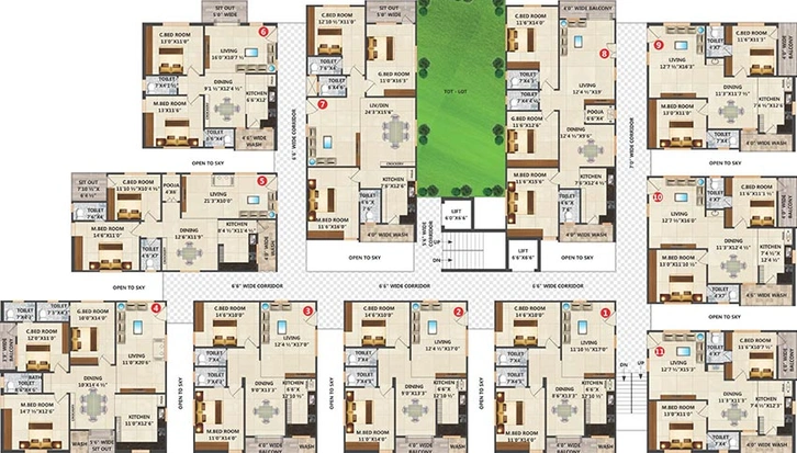 Floor Plan of Sai Balaji Srinivasam in Puppalaguda, Hyderabad - Image 220076