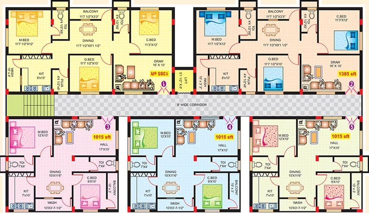 Floor Plan of SBC Sai Nilayam in Nallagandla, Hyderabad - Image 220089