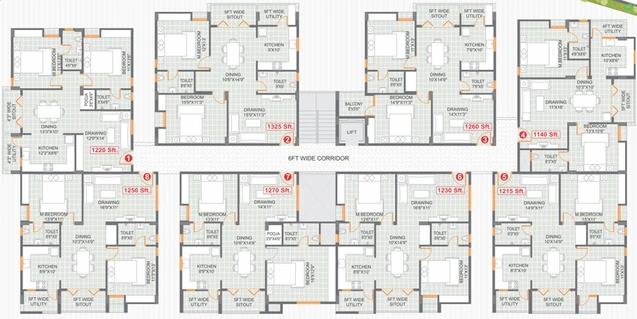 Floor Plan of Saroj Meadow in Marathahalli, Bangalore - Image 220100