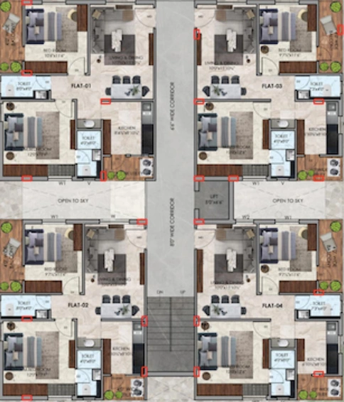Floor Plan of Sindhuja La Wonder in Manikonda, Hyderabad - Image 220107