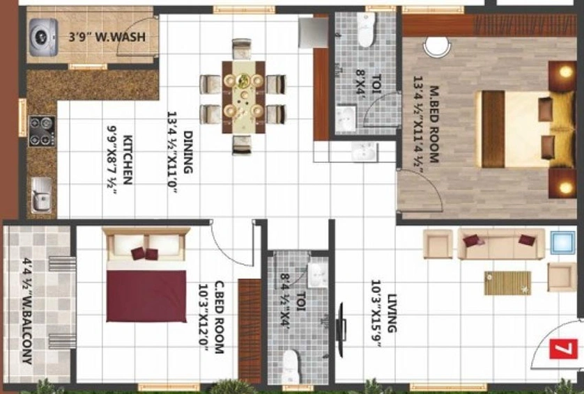 2 BHK Flat in Sree Laxmi Gardenia in Kistareddypet, Hyderabad - Image 832057
