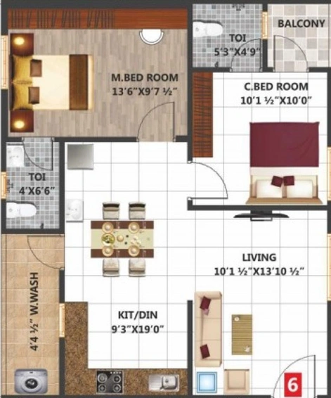 2 BHK Flat in Sree Laxmi Gardenia in Kistareddypet, Hyderabad - Image 832056