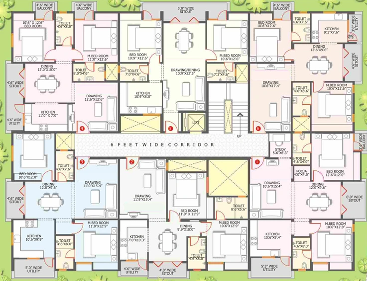Floor Plan of Saroj Regency in Marathahalli, Bangalore - Image 220126
