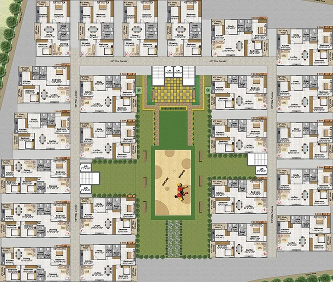 Floor Plan of Sri Diamond Oak in Nallagandla, Hyderabad - Image 220144