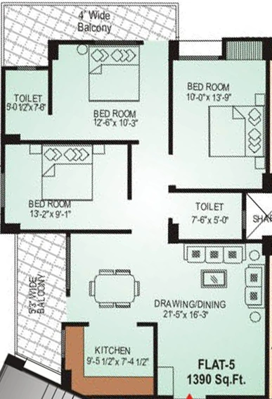 3 BHK Flat in Shri Gordhan Heights in Mansarovar, Jaipur - Image 765622