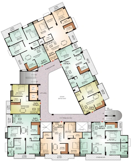 Floor Plan of Shri Gordhan Heights in Mansarovar, Jaipur - Image 118516