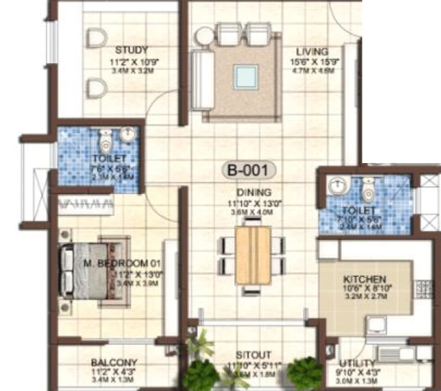 1.5 BHK Flat in Jain Heights East Parade in Hennur Road, Bangalore - Image 832087