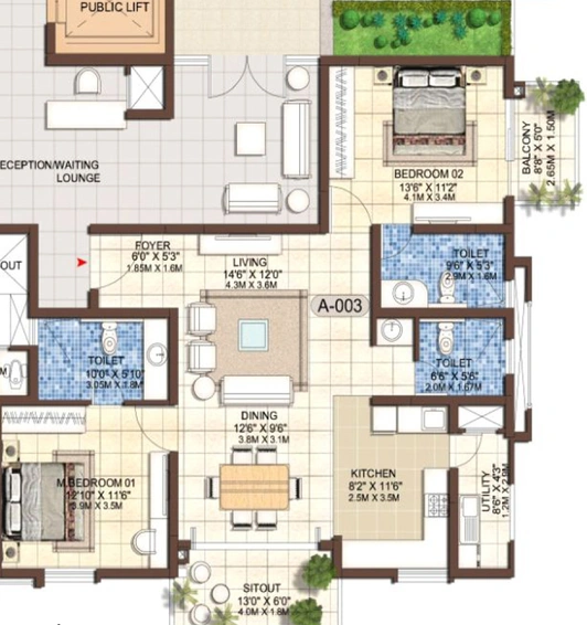2 BHK Flat in Jain Heights East Parade in Hennur Road, Bangalore - Image 832088