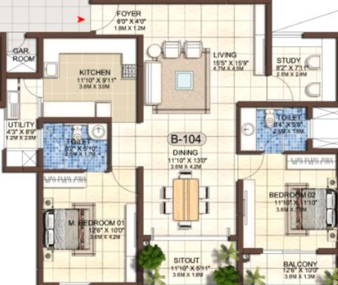 2.5 BHK Flat in Jain Heights East Parade in Hennur Road, Bangalore - Image 832089