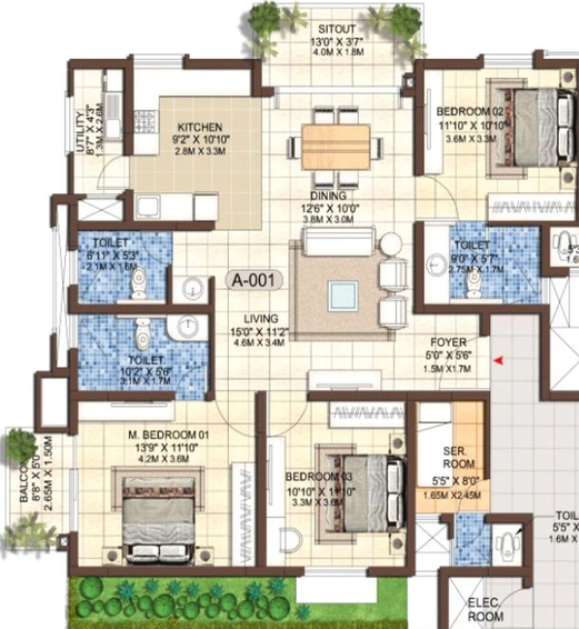 3 BHK Flat in Jain Heights East Parade in Hennur Road, Bangalore - Image 832090